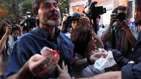 Un manifestante herido en Madrid