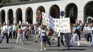 La Castellana, de nuevo escenario de las protestas de los funcionarios
