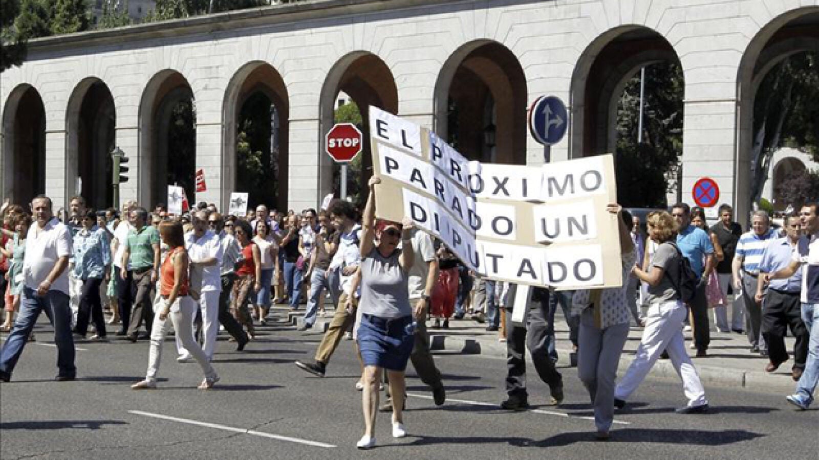 La Castellana, de nuevo escenario de las protestas de los funcionarios