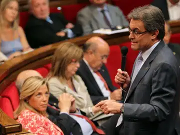 Artur Mas en el pleno extraordinario de control al Govern Artur Mas en el pleno extraordinario de control al Govern