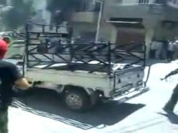 Imagen capturada de una grabación de video facilitada por Shaam News Network