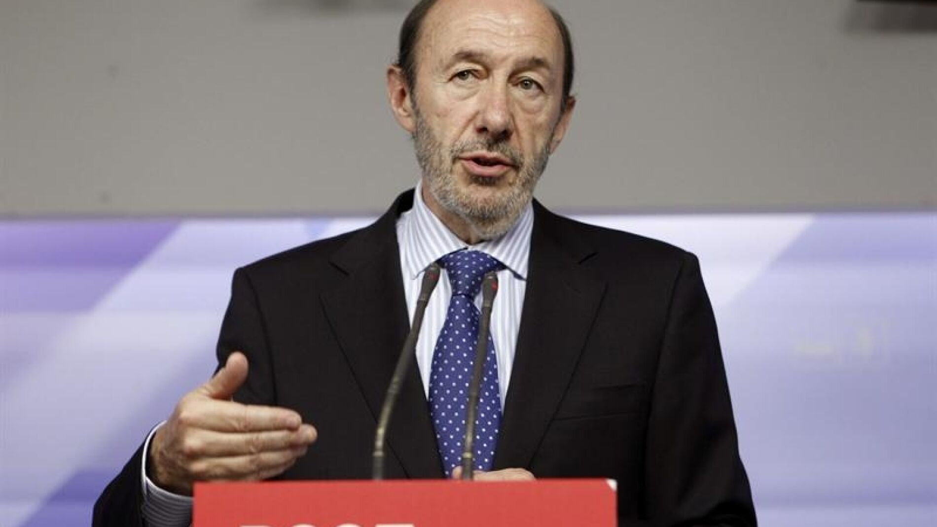 El l&iacute;der del PSOE, Alfredo P&eacute;rez Rubalcaba