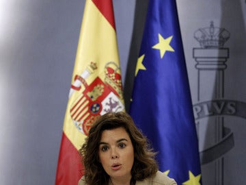 Soraya Sáez de Santamaría, en rueda de prensa