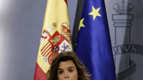 Soraya Sáez de Santamaría, en rueda de prensa Soraya Sáez de Santamaría, en rueda de prensa