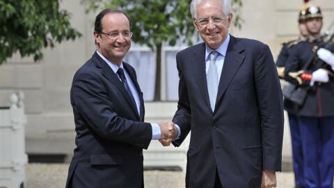 Mario Monti se re&uacute;ne con el presidente de Francia, Fran&ccedil;ois Hollande