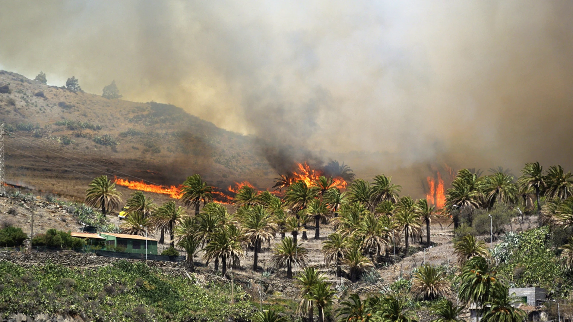 Fuego en la isla de la Gomera Fuego en la isla de la Gomera