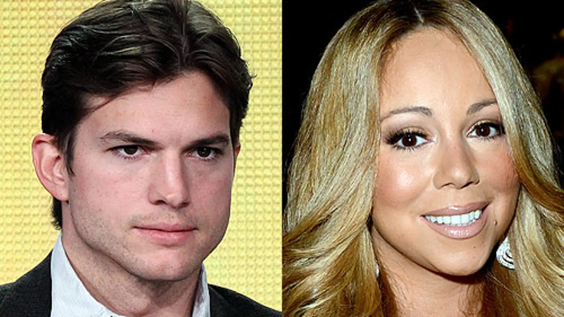 El actor Ashton Kutcher y la actriz Mariah Carey
