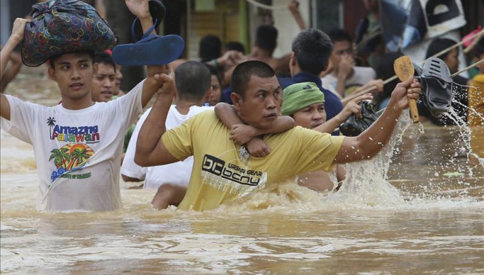 Afectados por las inundaciones en Filipinas