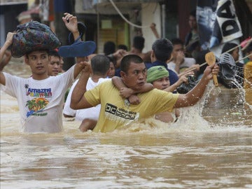 Afectados por las inundaciones en Filipinas