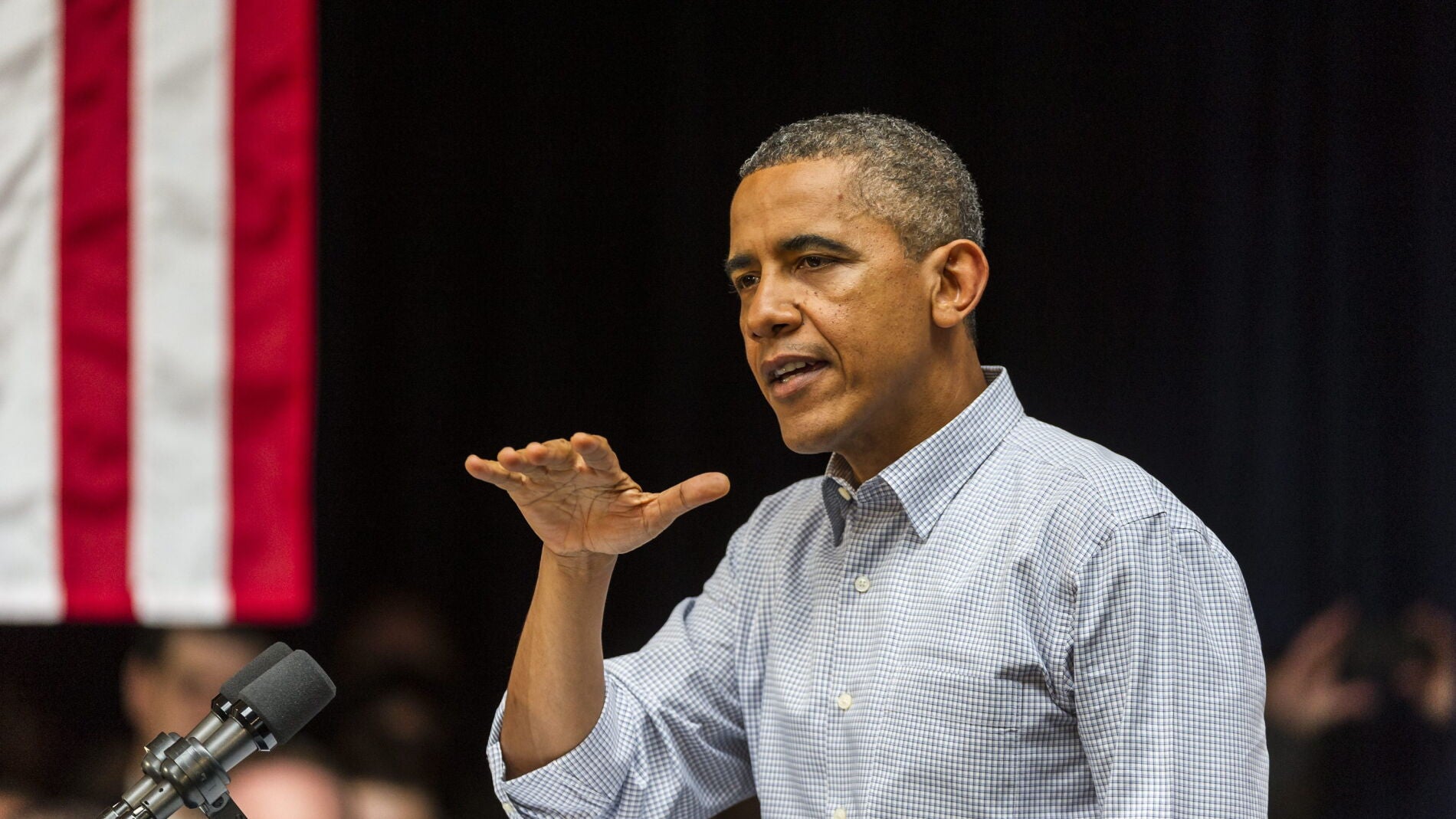 Barack Obama en un acto electoral en Chicago