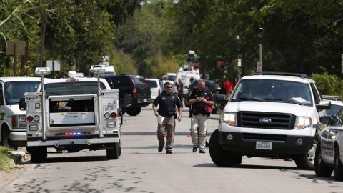 Escena del crimen de un tiroteo cerca de la Universidad Texas A&M