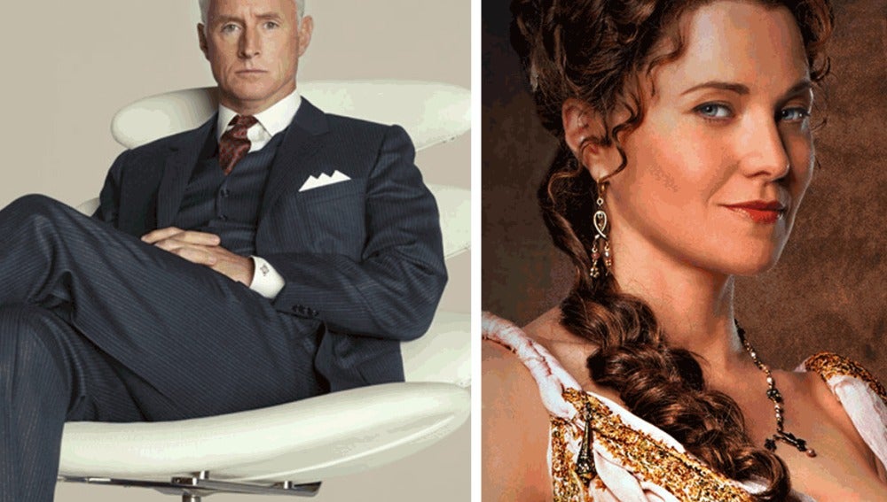 John Slattery y Lucy Lawless