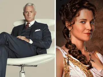 John Slattery y Lucy Lawless John Slattery y Lucy Lawless