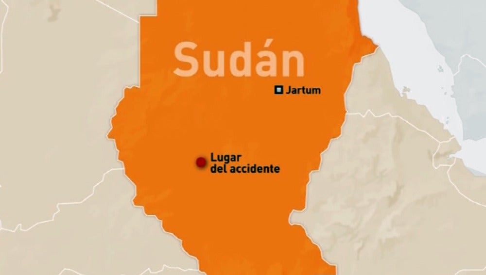 Lugar del accidente en Sudán