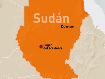 Lugar del accidente en Sudán