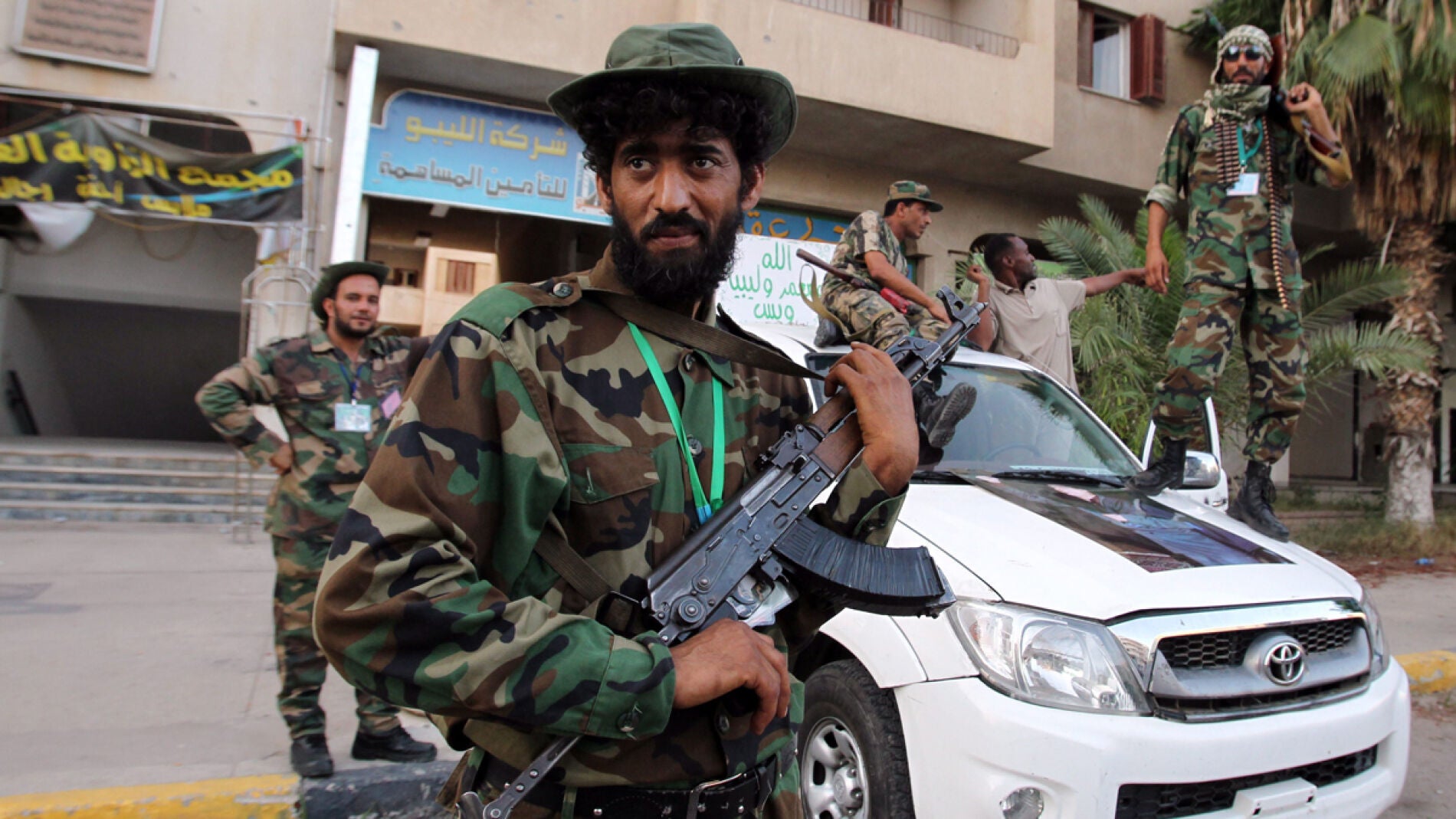 Soldados libios en Tr&iacute;poli