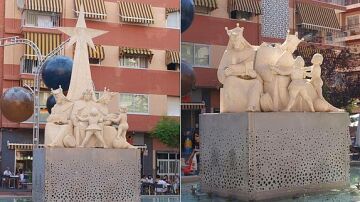 Herido grave tras caerle la cabeza del rey Baltasar de una escultura en mal estado
