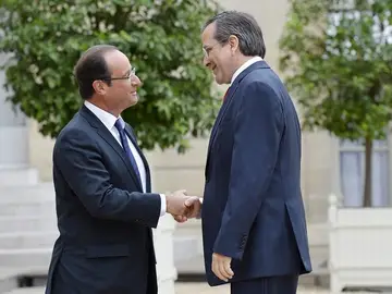 El presidente francés, François Hollande, recibe al primer ministro griego, Andonis Samarás El presidente francés, François Hollande, recibe al primer ministro griego, Andonis Samarás