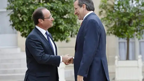 El presidente francés, François Hollande, recibe al primer ministro griego, Andonis Samarás El presidente francés, François Hollande, recibe al primer ministro griego, Andonis Samarás