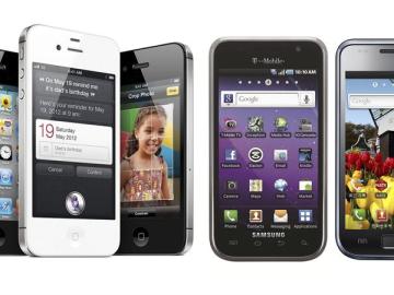iPhones de Appel junto a los Samsung's Galaxy
