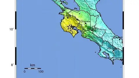 Zona afectada por el terremoto de Costa Rica Zona afectada por el terremoto de Costa Rica