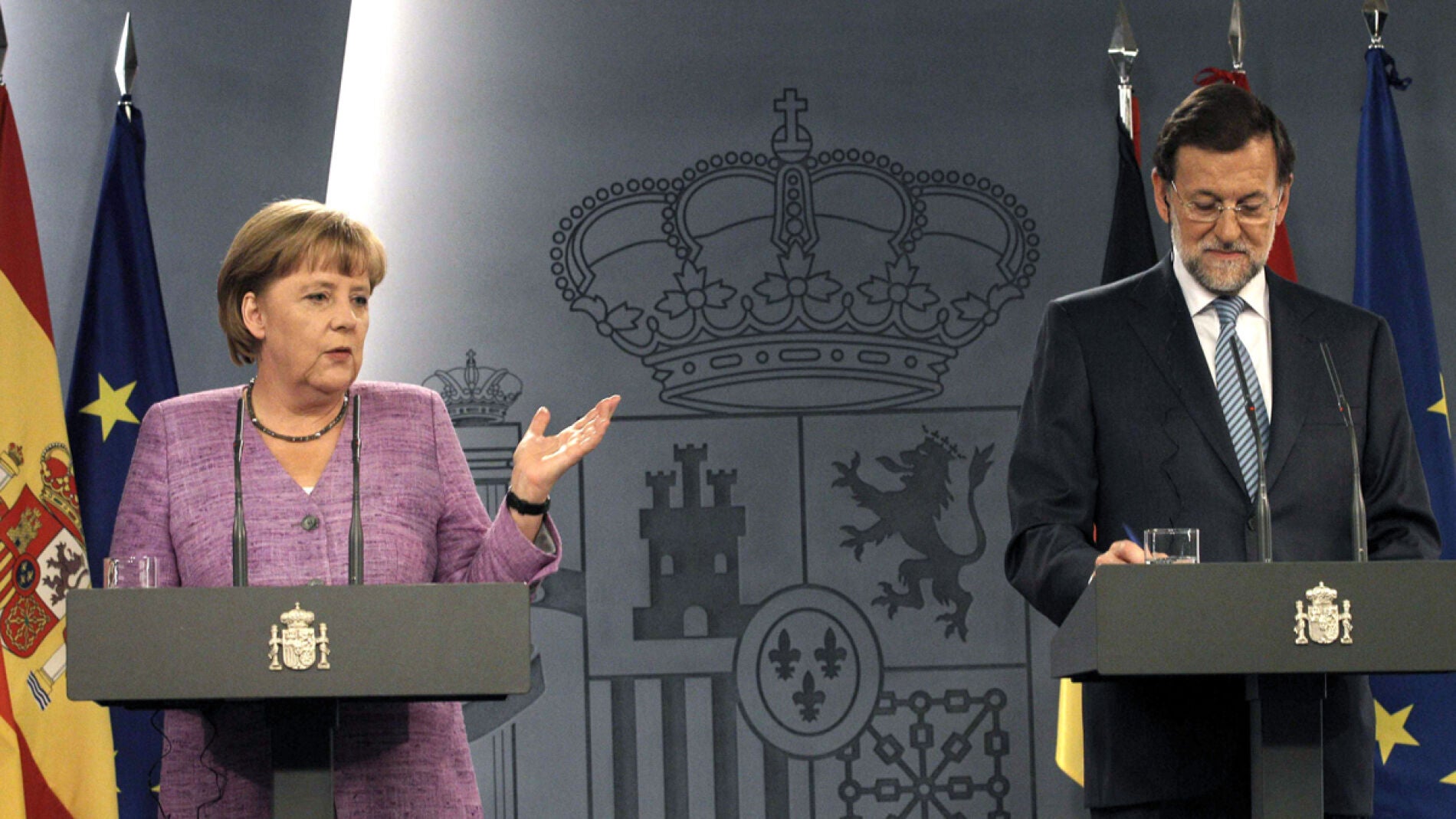 Mariano Rajoy con la Canciller alemana Angela Merkel