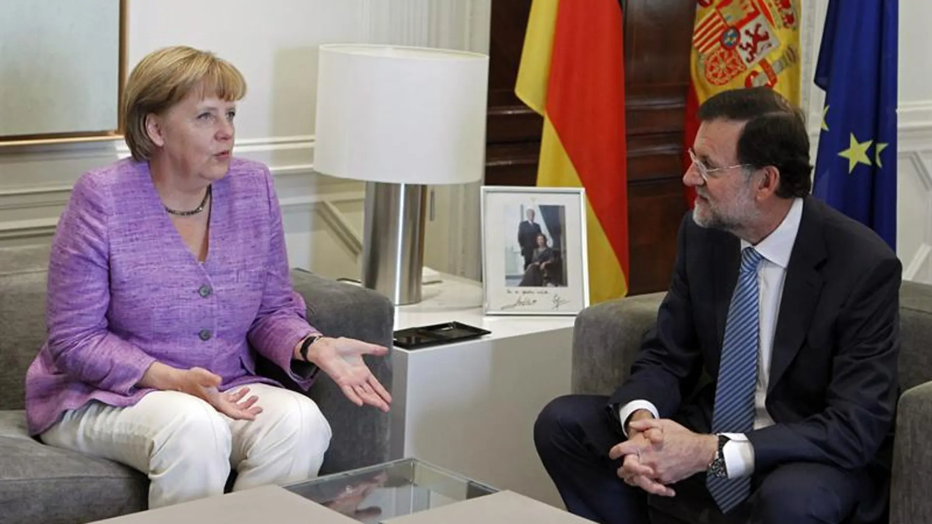 Angela Merkel, durante su reunión con Mariano Rajoy en La Moncloa Angela Merkel, durante su reunión con Mariano Rajoy en La Moncloa