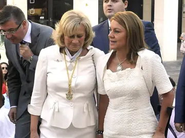 Cospedal al entrar a la misa en honor a la patrona de Albacete Cospedal al entrar a la misa en honor a la patrona de Albacete