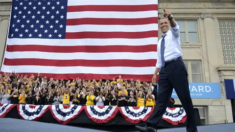 Obama en la universidad de Iowa Obama en la universidad de Iowa