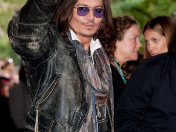 Johnny Deep en la presentación de The West Of Memphis