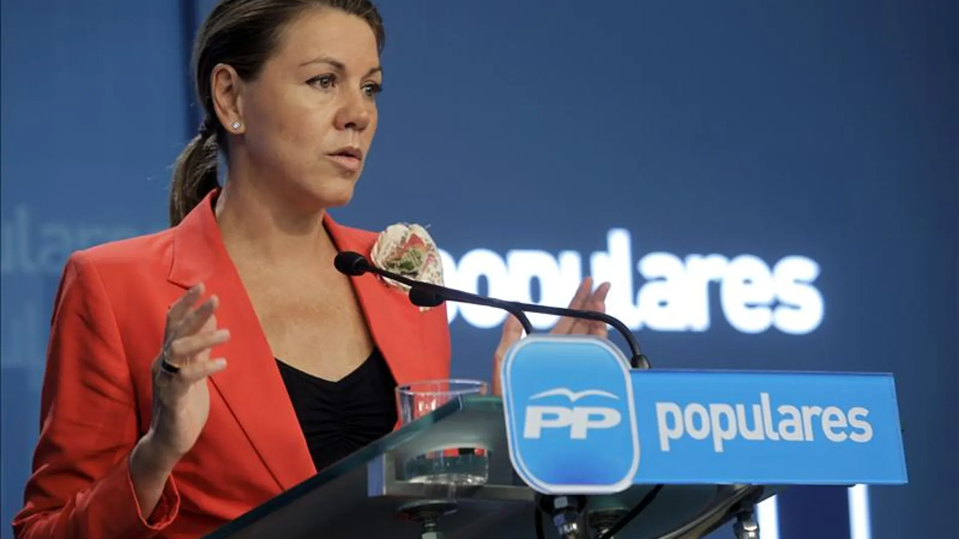 María Dolores de Cospedal tras la reunión semanal de la dirección del PP María Dolores de Cospedal tras la reunión semanal de la dirección del PP