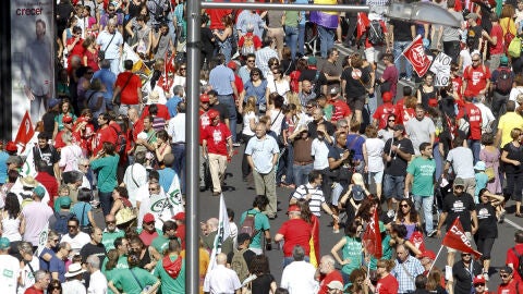 Manifestaci&oacute;n en la calle G&eacute;nova de Madrid
