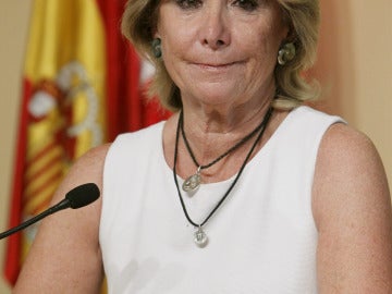 Esperanza Aguirre al comunicar su dimisión