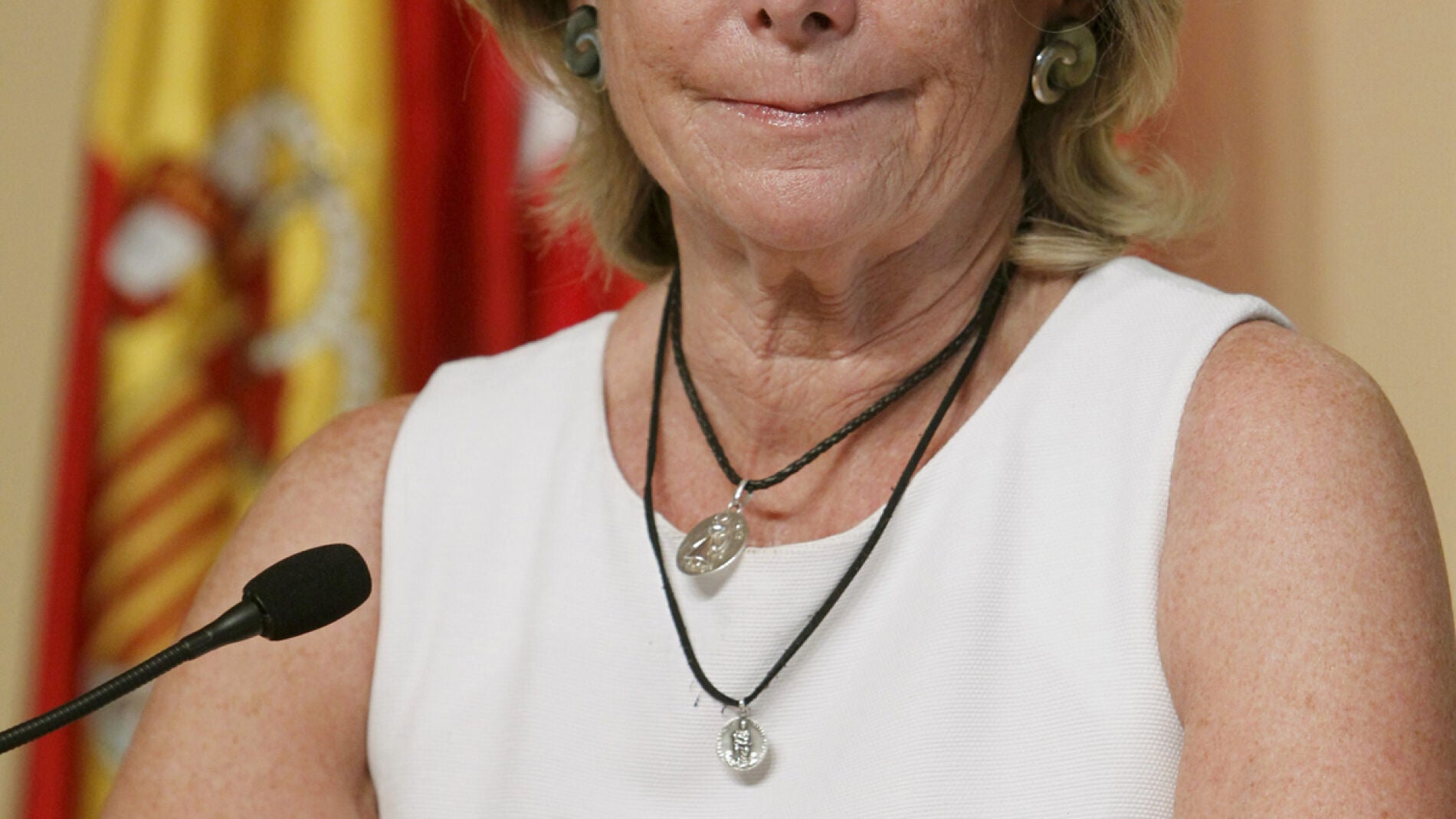 Esperanza Aguirre al comunicar su dimisi&oacute;n
