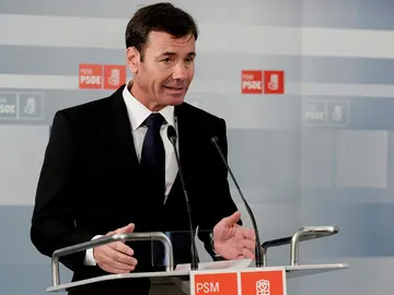 Tomás Gómez, durante la rueda de prensa Tomás Gómez, durante la rueda de prensa