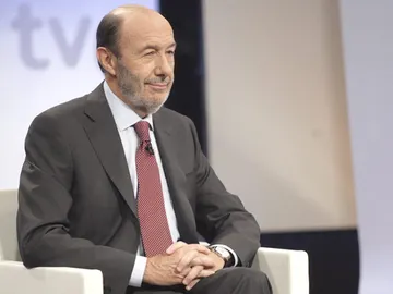 Alfredo Pérez Rubalcaba, durante la entrevista Alfredo Pérez Rubalcaba, durante la entrevista