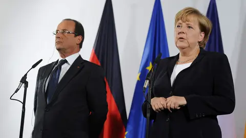 La canciller alemana, Angela Merkel, y el presidente francés, François Hollande La canciller alemana, Angela Merkel, y el presidente francés, François Hollande