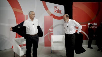 Rubalcaba y el candidato socialista a la Presidencia de la Xunta, Pachi Vázquez 