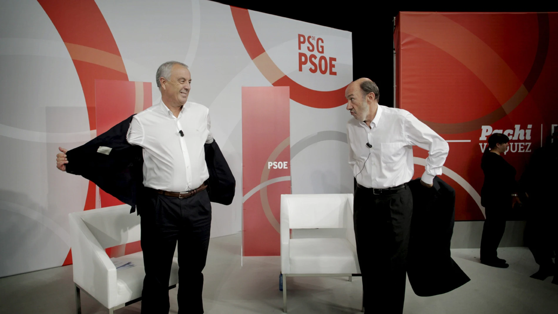 Rubalcaba y el candidato socialista a la Presidencia de la Xunta, Pachi Vázquez Rubalcaba y el candidato socialista a la Presidencia de la Xunta, Pachi Vázquez
