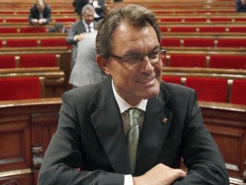 Artur Mas, en el hemiciclo del Parlament de Catalunya