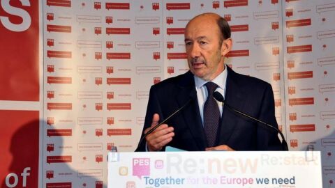 El l&iacute;der del PSOE, Alfredo P&eacute;rez Rubalcaba