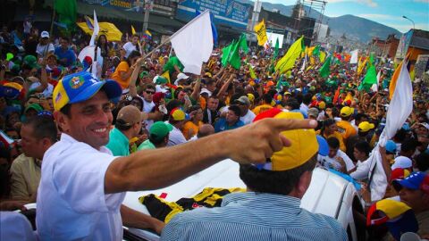 El candidato opositor, Henrique Capriles