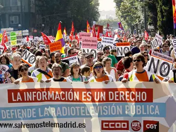 La manifestación de la Cumbre Social en Madrid La manifestación de la Cumbre Social en Madrid
