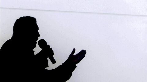 Hugo Ch&aacute;vez en un disgusto