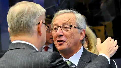 Jean Claude Juncker, antes de la reunión de los ministros de Economía de la zona euro. Jean Claude Juncker, antes de la reunión de los ministros de Economía de la zona euro.
