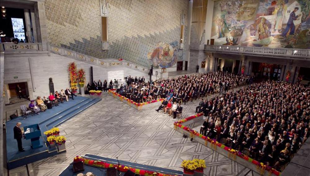Vista general de la ceremonia de entrega de los premios Nobel de la Paz 2011