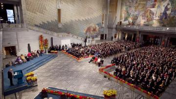 Vista general de la ceremonia de entrega de los premios Nobel de la Paz 2011
