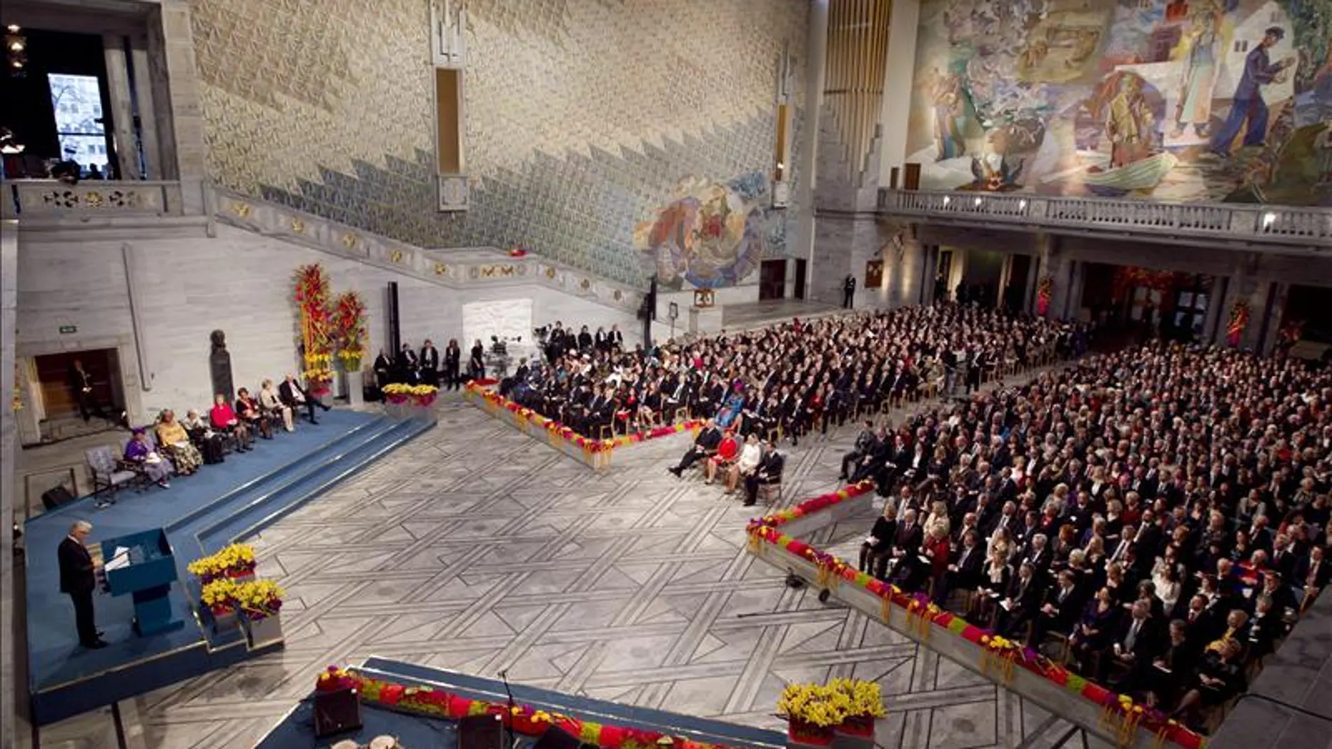Vista general de la ceremonia de entrega de los premios Nobel de la Paz 2011 Vista general de la ceremonia de entrega de los premios Nobel de la Paz 2011