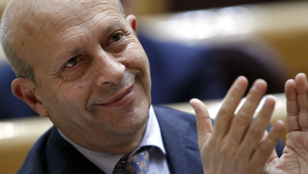 El ministro de Cultura, José Ignacio Wert, durante la sesión de control al Gobierno en el Senado. 