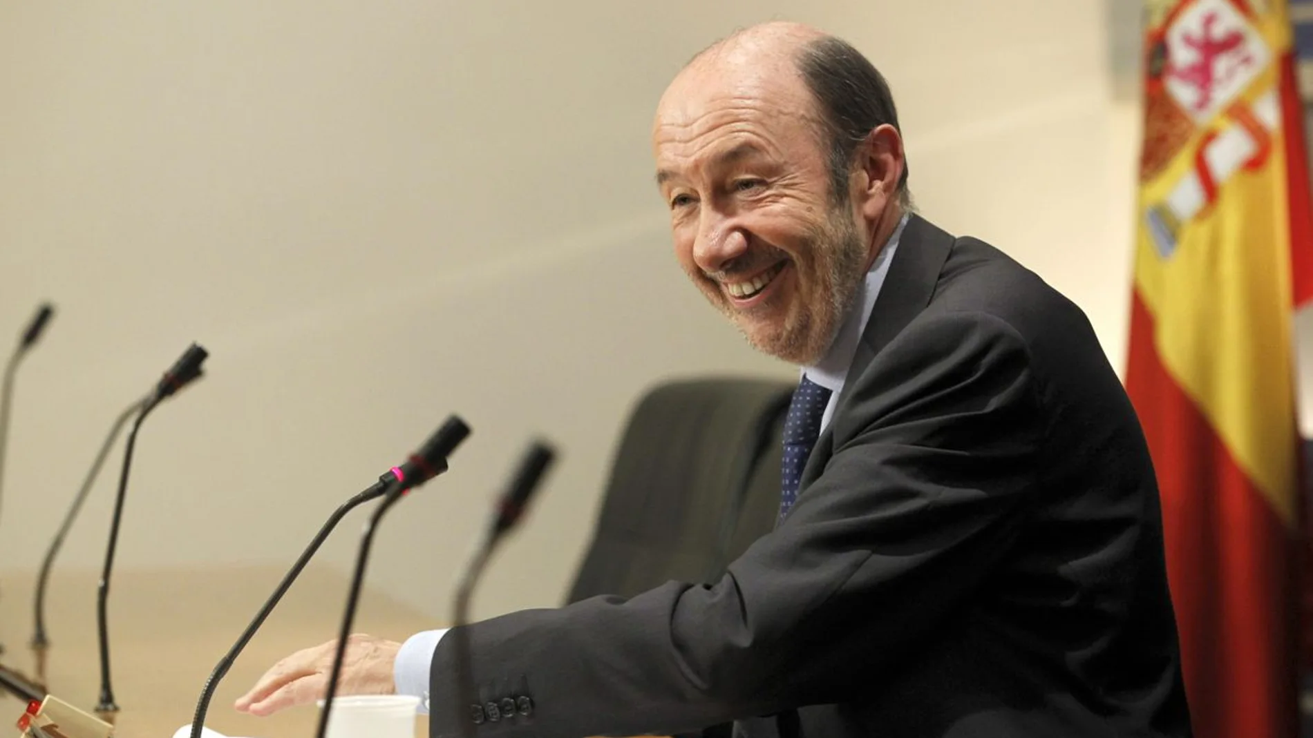 Rubalcaba en una comparecencia ante la prensa Rubalcaba en una comparecencia ante la prensa